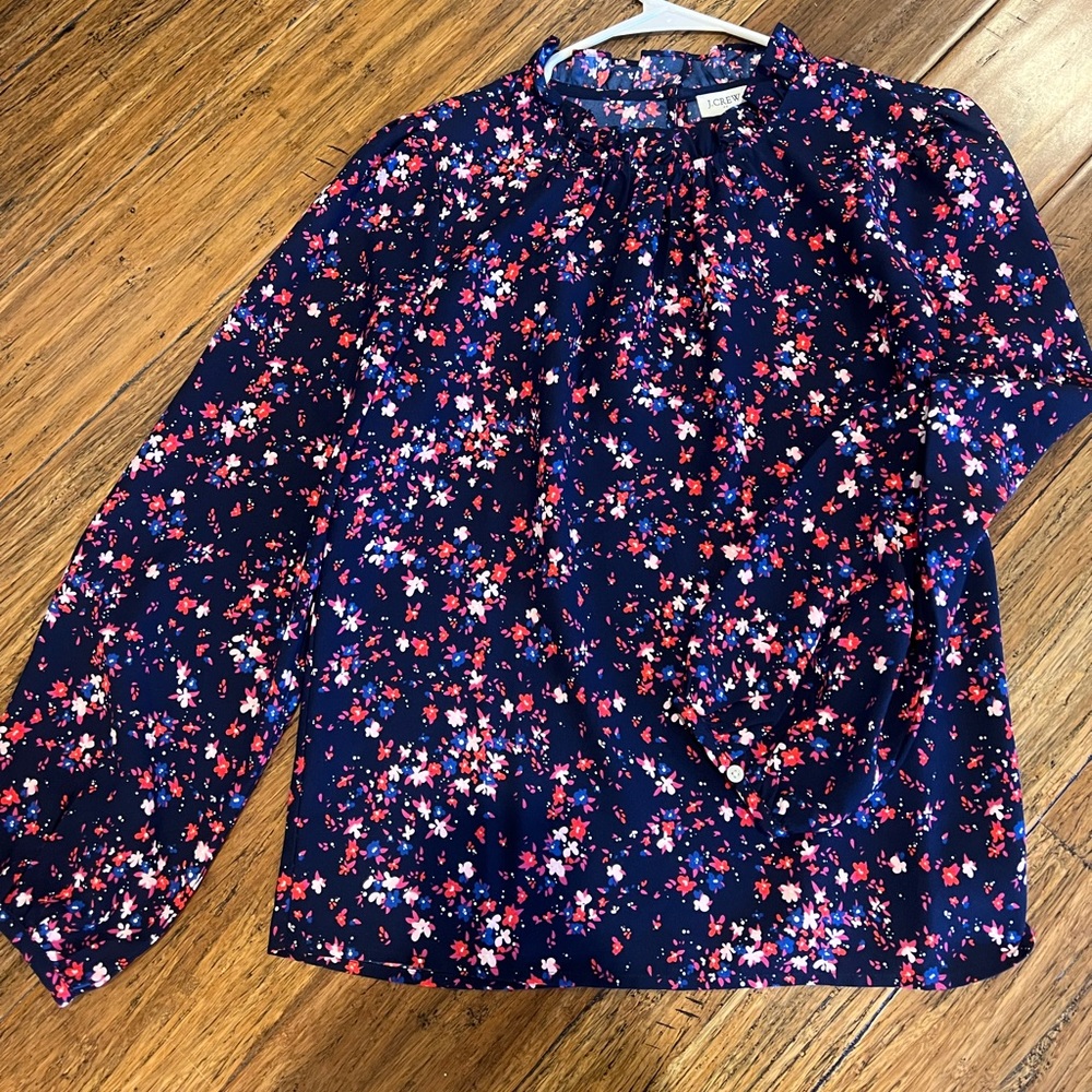 NWOT Jcrew ruffle neck top
